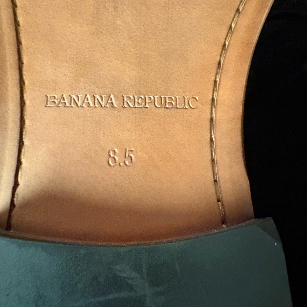 Men’s Banana Republic Black Leather Dress Shoes with Brown Welt Size 8.5 - Picture 10 of 14